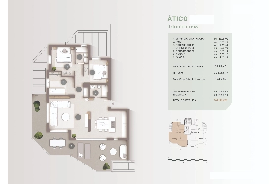 Penthouse Apartment in Calpe zu verkaufen, Wohnfläche 98 m², + KLIMA, Klimaanlage, 3 Schlafzimmer, 2 Badezimmer, Pool, ref.: BI-CA.A-021-16