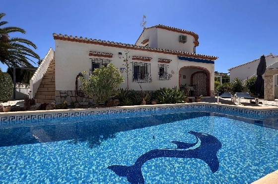 Villa in Els Poblets zur Ferienvermietung, Wohnfläche 125 m², Baujahr 2003, + KLIMA, Klimaanlage, Grundstück 400 m², 2 Schlafzimmer, 2 Badezimmer, Pool, ref.: T-1123-1