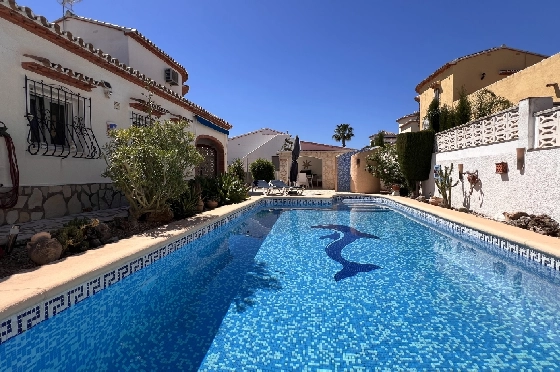 Villa in Els Poblets zur Ferienvermietung, Wohnfläche 125 m², Baujahr 2003, + KLIMA, Klimaanlage, Grundstück 400 m², 2 Schlafzimmer, 2 Badezimmer, Pool, ref.: T-1123-2