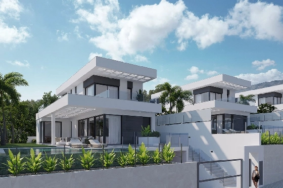 Villa in Finestrat zu verkaufen, Wohnfläche 175 m², Zustand Erstbezug, + fussboden, Klimaanlage, Grundstück 455 m², 3 Schlafzimmer, 3 Badezimmer, Pool, ref.: HA-FIN-106-E01-3