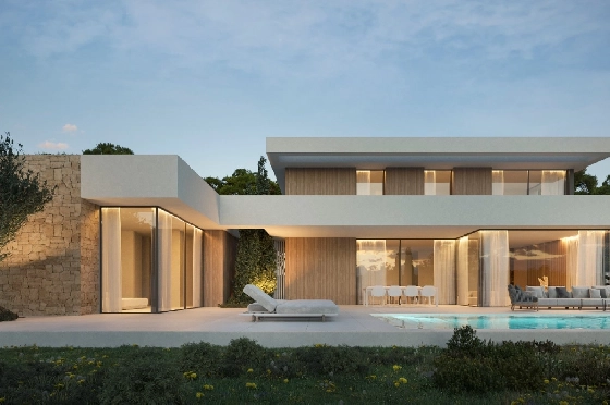 Villa in Moraira zu verkaufen, Wohnfläche 395 m², Baujahr 2025, Klimaanlage, Grundstück 814 m², 4 Schlafzimmer, 3 Badezimmer, Pool, ref.: AM-12303DA-1
