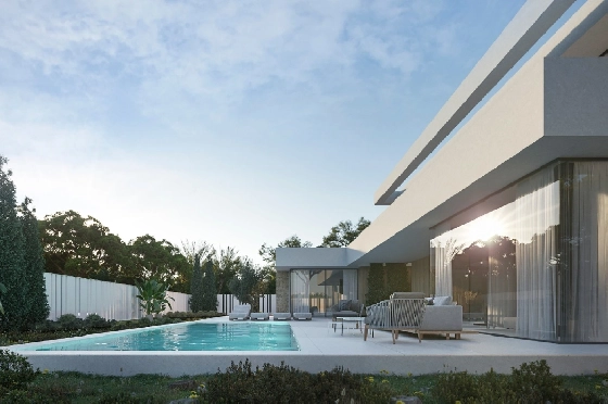 Villa in Moraira zu verkaufen, Wohnfläche 395 m², Baujahr 2025, Klimaanlage, Grundstück 814 m², 4 Schlafzimmer, 3 Badezimmer, Pool, ref.: AM-12303DA-2