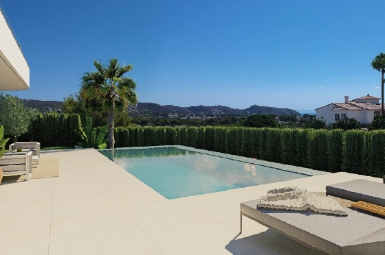 Villa in Moraira zu verkaufen, Wohnfläche 195 m², Baujahr 2025, Klimaanlage, Grundstück 811 m², 4 Schlafzimmer, 4 Badezimmer, Pool, ref.: AM-12327DA-2