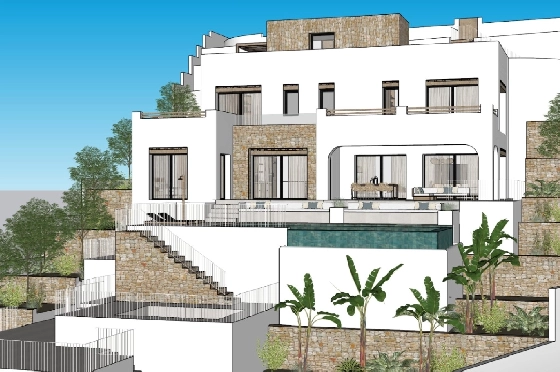 Villa in Benissa zu verkaufen, Wohnfläche 232 m², Baujahr 2025, Klimaanlage, Grundstück 1199 m², 4 Schlafzimmer, 3 Badezimmer, Pool, ref.: AM-12453DR-3