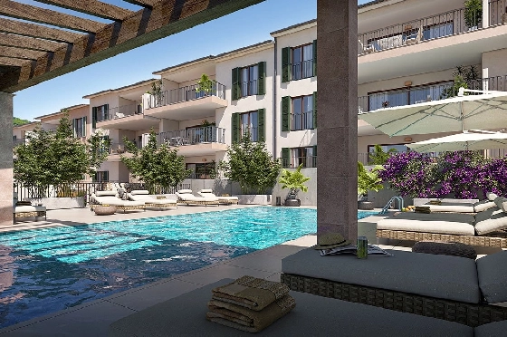 Etagen Apartment in Capdepera zu verkaufen, Wohnfläche 98 m², Zustand Erstbezug, Klimaanlage, 2 Schlafzimmer, 2 Badezimmer, Pool, ref.: HA-MLN-435-A01-14