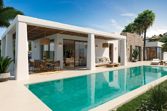 Villa in Javea zu verkaufen, Wohnfläche 200 m², Baujahr 2025, Klimaanlage, Grundstück 1000 m², 4 Schlafzimmer, 3 Badezimmer, Pool, ref.: AM-12500DR-1