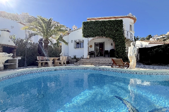 Villa in Pedreguer(Monte Solana) zu verkaufen, Wohnfläche 87 m², Baujahr 1999, Zustand gepflegt, + Ofen, Klimaanlage, Grundstück 426 m², 3 Schlafzimmer, 3 Badezimmer, Pool, ref.: AS-2425-1