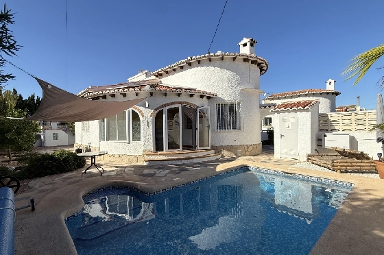 Villa in Els Poblets zur Ferienvermietung, Wohnfläche 100 m², Baujahr 1983, Zustand gepflegt, + KLIMA, Klimaanlage, Grundstück 353 m², 3 Schlafzimmer, 1 Badezimmer, Pool, ref.: T-0325-2