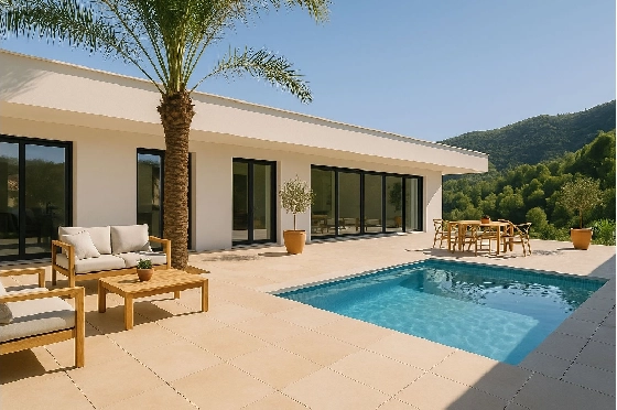 Villa in Pedreguer zu verkaufen, Wohnfläche 200 m², Baujahr 2026, Klimaanlage, Grundstück 800 m², 3 Schlafzimmer, 2 Badezimmer, Pool, ref.: AM-12602DA-1