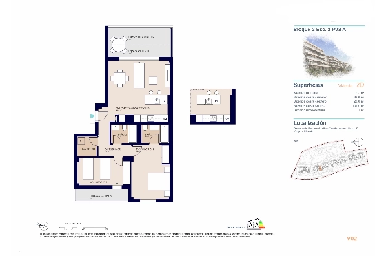Apartment in El Vergel zu verkaufen, Wohnfläche 71 m², Baujahr 2027, Klimaanlage, Grundstück 21 m², 2 Schlafzimmer, 2 Badezimmer, Pool, ref.: AH-EV-VI-2-02-03-A-9