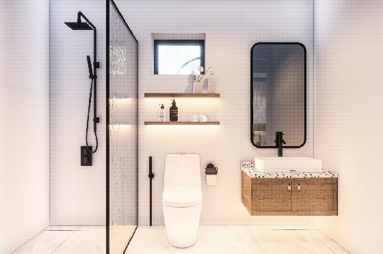 Villa in Pedreguer zu verkaufen, Wohnfläche 114 m², Baujahr 2025, Klimaanlage, Grundstück 300 m², 3 Schlafzimmer, 2 Badezimmer, Pool, ref.: AM-12610DA-12