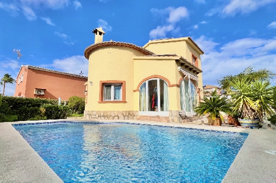 Villa in Els Poblets zu verkaufen, Wohnfläche 95 m², Baujahr 2001, Zustand gepflegt, + Ofen, Klimaanlage, Grundstück 350 m², 3 Schlafzimmer, 3 Badezimmer, Pool, ref.: FK-0326-1