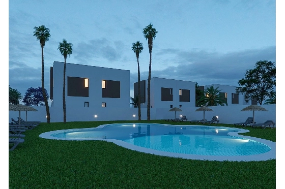 Doppelhaushälfte in La Marina zu verkaufen, Wohnfläche 99 m², Zustand Erstbezug, Klimaanlage, Grundstück 137 m², 3 Schlafzimmer, 3 Badezimmer, Pool, ref.: HA-MAN-253-D01-19