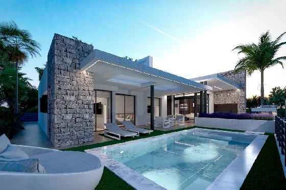 Villa in Los Alcazares zu verkaufen, Wohnfläche 426 m², Zustand Erstbezug, Klimaanlage, Grundstück 394 m², 3 Schlafzimmer, 2 Badezimmer, Pool, ref.: HA-LAN-470-E02-2