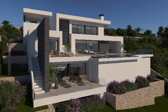 Villa in Benitachell(Benitatxell) zu verkaufen, Wohnfläche 215 m², Grundstück 824 m², 3 Schlafzimmer, 4 Badezimmer, Pool, ref.: VA-23232-4