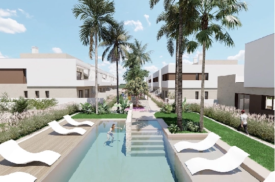 Erdgeschoss Apartment in Los Alcazares zu verkaufen, Wohnfläche 101 m², Zustand Erstbezug, 3 Schlafzimmer, 2 Badezimmer, Pool, ref.: HA-LAN-451-A01-1