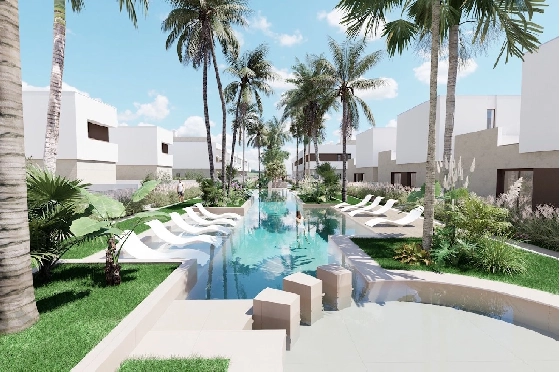 Erdgeschoss Apartment in Los Alcazares zu verkaufen, Wohnfläche 101 m², Zustand Erstbezug, 3 Schlafzimmer, 2 Badezimmer, Pool, ref.: HA-LAN-451-A01-2