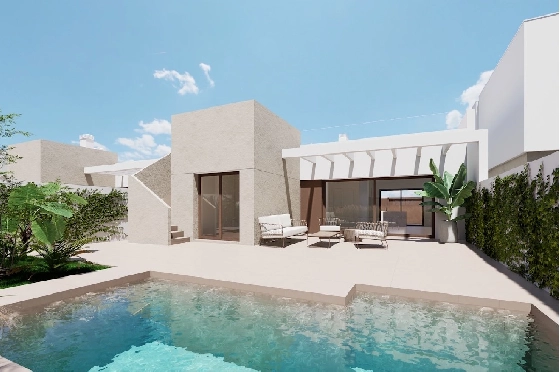 Villa in Los Alcazares zu verkaufen, Wohnfläche 164 m², Zustand Erstbezug, Grundstück 274 m², 3 Schlafzimmer, 2 Badezimmer, Pool, ref.: HA-LAN-451-E02-1