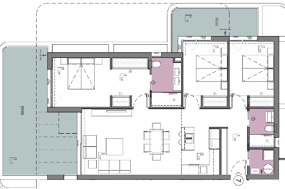 Etagen Apartment in Calpe zu verkaufen, Wohnfläche 133 m², Zustand Erstbezug, + fussboden, Klimaanlage, 3 Schlafzimmer, 2 Badezimmer, Pool, ref.: HA-CAN-160-A02-17