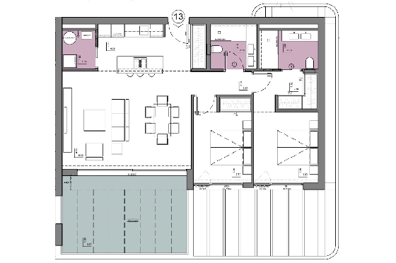 Etagen Apartment in Calpe zu verkaufen, Wohnfläche 116 m², Zustand Erstbezug, + fussboden, Klimaanlage, 2 Schlafzimmer, 2 Badezimmer, Pool, ref.: HA-CAN-160-A01-16