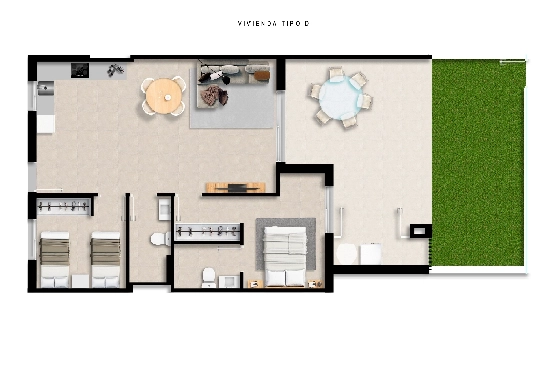 Apartment in Torrevieja(La Mata, Torrevieja, Costa Blanca) zu verkaufen, Wohnfläche 65 m², Grundstück 115 m², 2 Schlafzimmer, 2 Badezimmer, Pool, ref.: TW-EDEN-BEACH-2-26