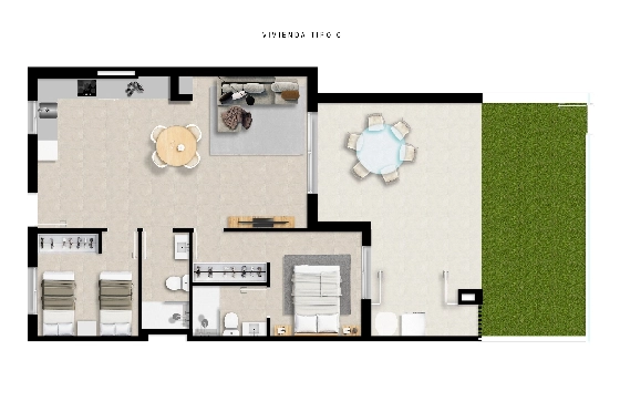 Apartment in Torrevieja(La Mata, Torrevieja, Costa Blanca) zu verkaufen, Wohnfläche 65 m², Grundstück 115 m², 2 Schlafzimmer, 2 Badezimmer, Pool, ref.: TW-EDEN-BEACH-2-28