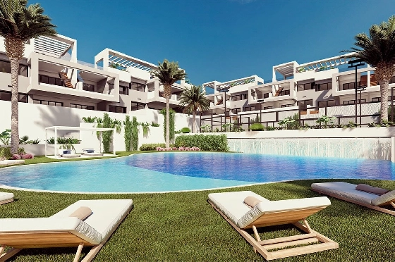 Erdgeschoss Apartment in Torrevieja zu verkaufen, Wohnfläche 131 m², Zustand Erstbezug, 2 Schlafzimmer, 2 Badezimmer, Pool, ref.: HA-TON-221-A01-1