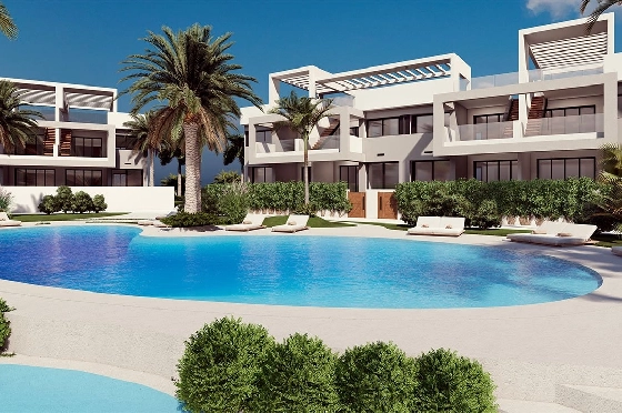Erdgeschoss Apartment in Torrevieja zu verkaufen, Wohnfläche 131 m², Zustand Erstbezug, 2 Schlafzimmer, 2 Badezimmer, Pool, ref.: HA-TON-221-A01-7