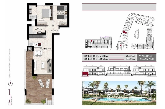 Erdgeschoss Apartment in Ciudad Quesada zu verkaufen, Wohnfläche 116 m², Zustand Erstbezug, Klimaanlage, 2 Schlafzimmer, 2 Badezimmer, Pool, ref.: HA-CQN-120-A01-15