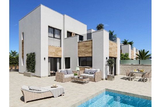 Villa in San Fulgencio zu verkaufen, Wohnfläche 108 m², Zustand Erstbezug, Klimaanlage, Grundstück 244 m², 3 Schlafzimmer, 2 Badezimmer, Pool, ref.: HA-MAN-301-E01-2
