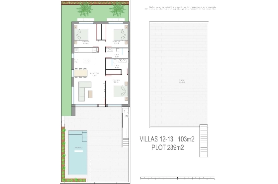 Villa in Los Alcazares zu verkaufen, Wohnfläche 198 m², Zustand Erstbezug, Klimaanlage, Grundstück 235 m², 3 Schlafzimmer, 2 Badezimmer, Pool, ref.: HA-LAN-501-E01-30